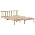 Lit bibliothèque sans matelas 160x200 cm bois massif de pin