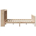 Lit bibliothèque sans matelas 160x200 cm bois massif de pin