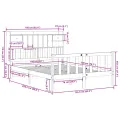 Lit bibliothèque sans matelas 160x200 cm bois massif de pin