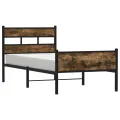 Cadre de lit sans matelas chêne fumé 90x190cm bois d'ingénierie