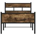 Cadre de lit sans matelas chêne fumé 90x190cm bois d'ingénierie