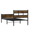 Cadre de lit sans matelas chêne fumé 90x190cm bois d'ingénierie