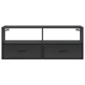 Meuble TV noir 100x31x39,5 cm bois d'ingénierie et métal