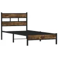 Cadre de lit sans matelas avec tête de lit chêne fumé 90x190 cm