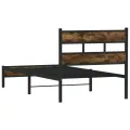 Cadre de lit sans matelas avec tête de lit chêne fumé 90x190 cm
