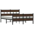 Cadre de lit en métal sans matelas chêne marron 160x200 cm