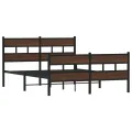 Cadre de lit en métal sans matelas chêne marron 160x200 cm