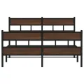 Cadre de lit en métal sans matelas chêne marron 160x200 cm