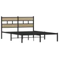 Cadre de lit en métal sans matelas chêne sonoma 150x200 cm