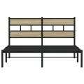 Cadre de lit en métal sans matelas chêne sonoma 150x200 cm