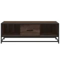Table basse chêne marron 100x57x35cm bois d'ingénierie et métal