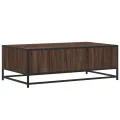 Table basse chêne marron 100x57x35cm bois d'ingénierie et métal