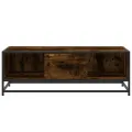 Table basse chêne fumé 100x57x35 cm bois d'ingénierie et métal