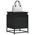 Boîte de rangement avec couvercle noir bois d'ingénierie