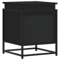 Boîte de rangement avec couvercle noir bois d'ingénierie