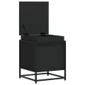 Boîte de rangement avec couvercle noir bois d'ingénierie