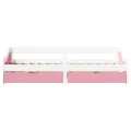 Lit de jour et 2 tiroirs sans matelas IRUN blanc rose 90x200 cm