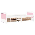 Lit de jour et 5 tiroirs sans matelas IRUN blanc rose 90x200 cm