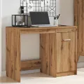 Bureau chêne artisanal 100x50x76 cm bois d'ingénierie