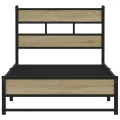 Cadre de lit en métal sans matelas chêne sonoma 107x203 cm