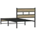 Cadre de lit en métal sans matelas chêne sonoma 107x203 cm