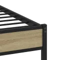 Cadre de lit en métal sans matelas chêne sonoma 107x203 cm