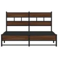 Cadre de lit en métal sans matelas chêne marron 140x190 cm