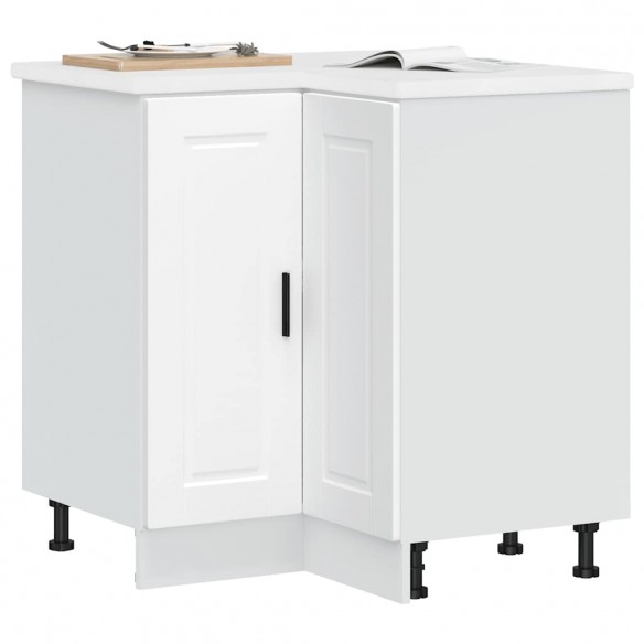 Armoire d'angle de cuisine Porto blanc bois d'ingénierie