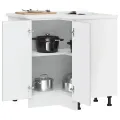 Armoire d'angle de cuisine Porto gris béton bois d'ingénierie