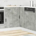 Armoire d'angle de cuisine Porto gris béton bois d'ingénierie