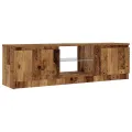 Meuble TV avec lumières LED vieux bois bois d'ingénierie