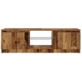 Meuble TV avec lumières LED vieux bois bois d'ingénierie