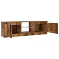 Meuble TV avec lumières LED vieux bois bois d'ingénierie