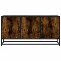 Meuble TV chêne fumé 100x35x50 cm bois d'ingénierie et métal
