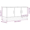 Meuble TV chêne fumé 100x35x50 cm bois d'ingénierie et métal
