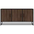 Meuble TV chêne marron 100x35x50 cm bois d'ingénierie et métal