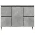Armoire salle de bain gris béton 80x33x60cm bois d'ingénierie