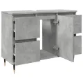 Armoire salle de bain gris béton 80x33x60cm bois d'ingénierie