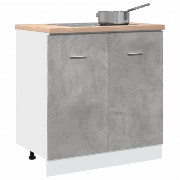 Armoire de plancher d'évier gris béton 80x46x81,5 cm