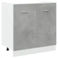 Armoire de plancher d'évier gris béton 80x46x81,5 cm