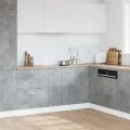 Armoire de plancher d'évier gris béton 80x46x81,5 cm