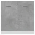 Armoire de plancher d'évier gris béton 80x46x81,5 cm
