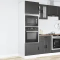 Armoires de four 2 pcs Porto noir bois d'ingénierie