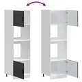 Armoires de four 2 pcs Porto noir bois d'ingénierie