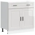 Armoire de cuisine Porto blanc brillant bois ingénierie