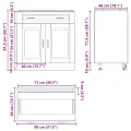 Armoire de cuisine Porto blanc brillant bois ingénierie