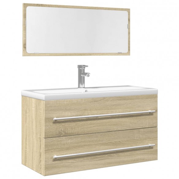 Ensemble de meubles de salle de bain 2 pcs chêne sonoma