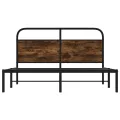 Cadre de lit sans matelas 140x190 cm chêne fumé bois ingénierie