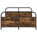 Cadre de lit en métal sans matelas chêne fumé 140x200 cm