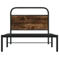 Cadre de lit sans matelas 90x200cm chêne fumé bois d'ingénierie